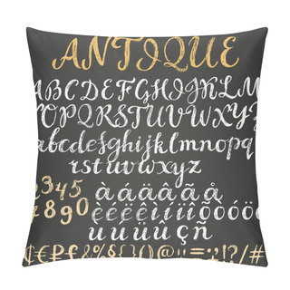 Personality  Chalk Script Latin Alphabet Pillow Covers