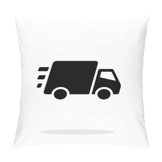 Personality  Fast Delivery Truck Icon On White Background. Pillow Covers