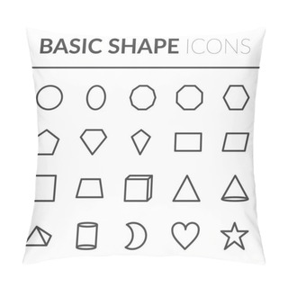 Personality  Set Of Basic Shape Icons. Line Shape Vector Illustration Pillow Covers