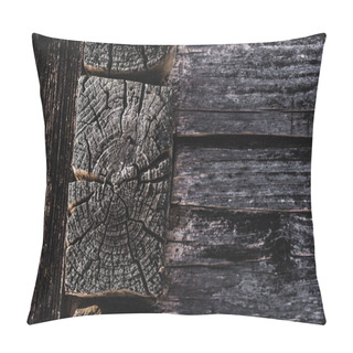 Personality  Dark Brown Weathered Textured Wooden Logs Pillow Covers