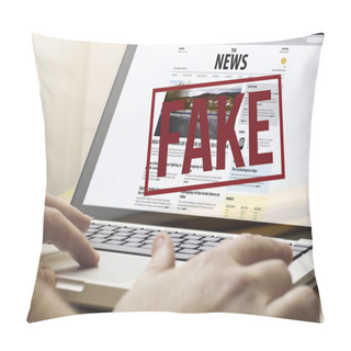 Personality  Fake News On A Computer Pillow Covers