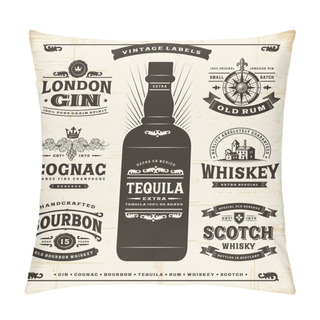 Personality  Vintage Alcohol Labels Collection Pillow Covers