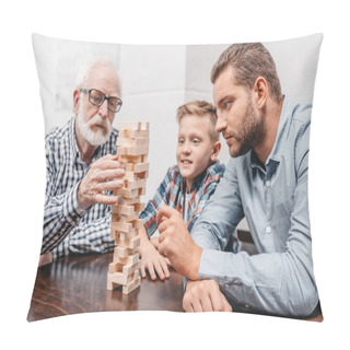 Personality  Family Playing Wood Block Game Pillow Covers
