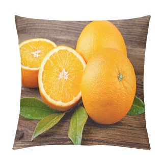 Personality  Oranges Fruit Over Wooden Background Pillow Covers