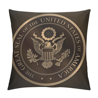 Personality  The Great Seal Of The US Gold Pillow Covers