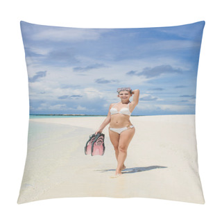 Personality  Woman With Snorkeling Outfit Pillow Covers