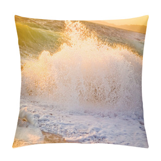 Personality  Sea Wave In The Sunset Light Pillow Covers