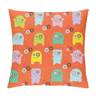 Personality  Cute Monsters Pattern Pillow Covers