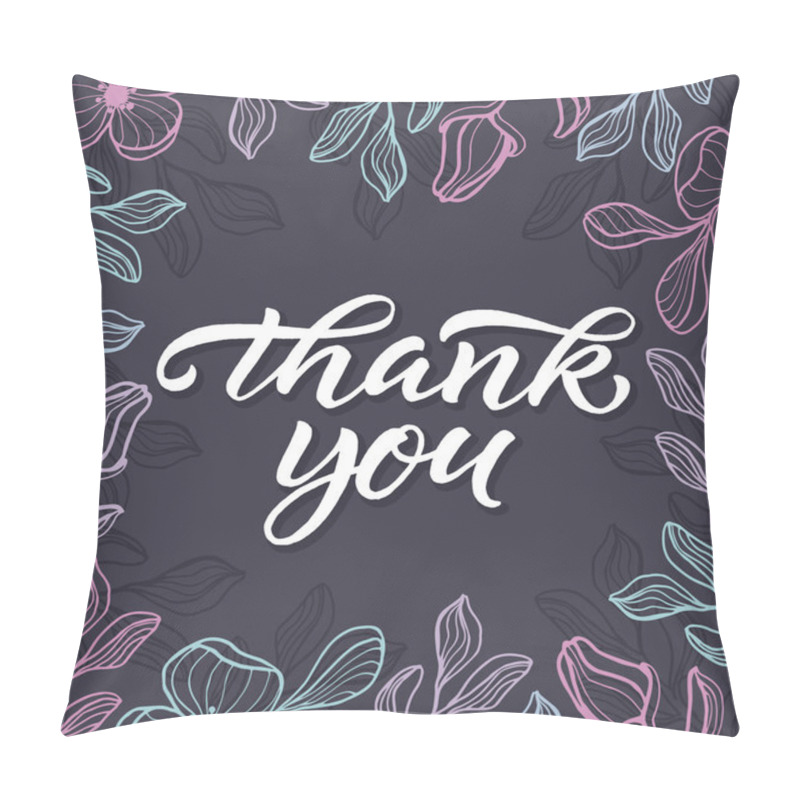 Personality  Thank you card with floral frame pillow covers