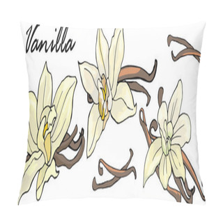 Personality  Vanilla Flowers And Pods Design Elements Pillow Covers
