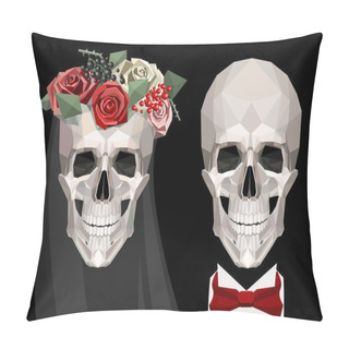 Personality  Two Newlywed Skulls Pillow Covers