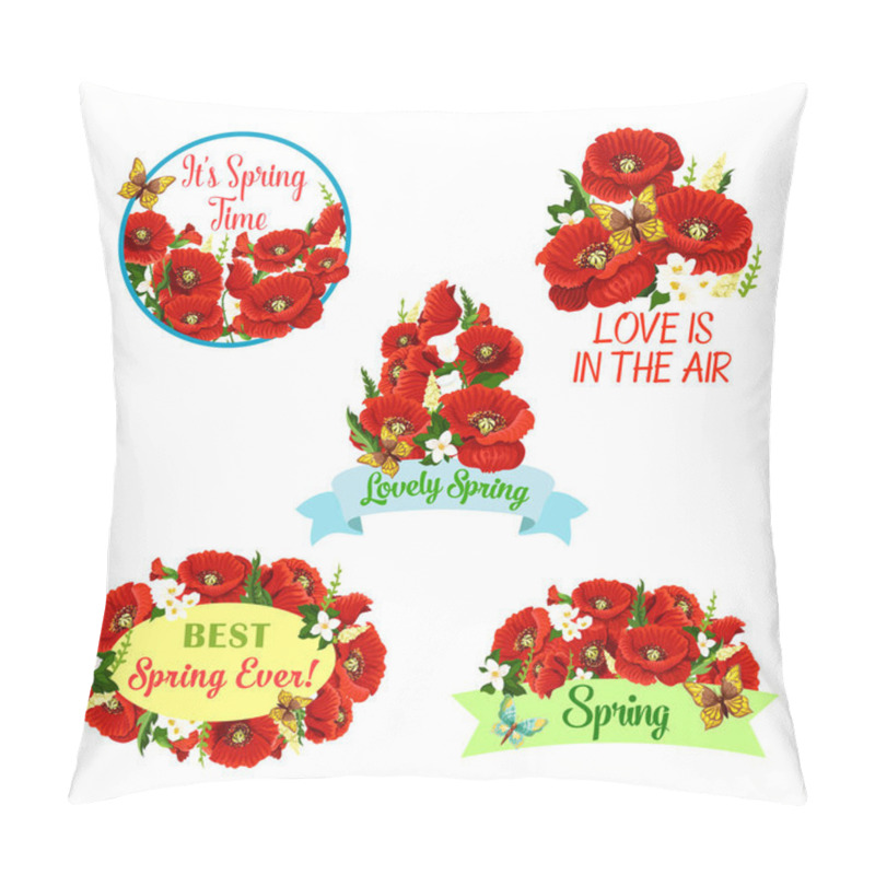 Personality  Vector flowers wreath set for spring time quotes pillow covers