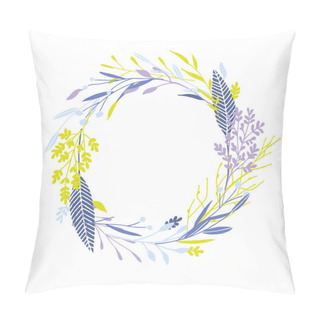 Personality  Floral Round Wreath. Pillow Covers