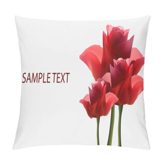 Personality  Vector Background With Red Roses. Pillow Covers