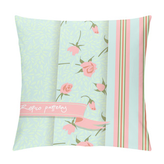 Personality  Set Of 3 Country Patterns With Pink Buds Pillow Covers