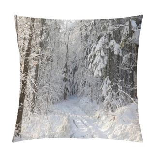 Personality  Forest Path In Winter Scenery Pillow Covers