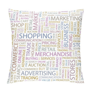 Personality  SHOPPING. Word Collage On White Background. Pillow Covers