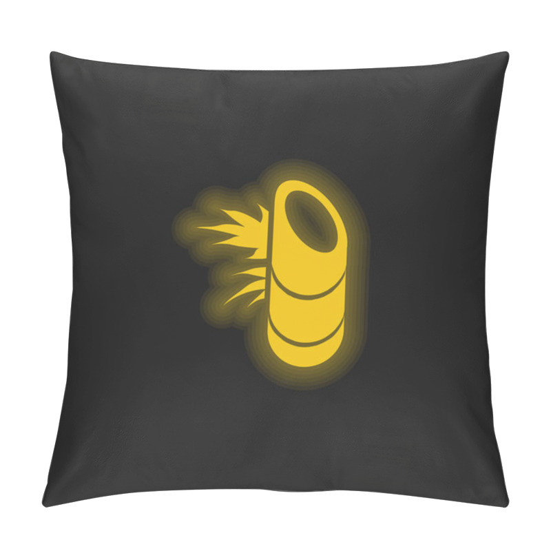 Personality  Bamboo Plant From Japan yellow glowing neon icon pillow covers