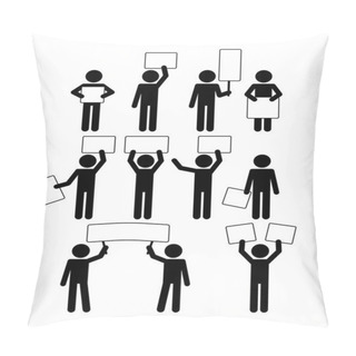 Personality  Man With A Poster. Figure Set Pillow Covers