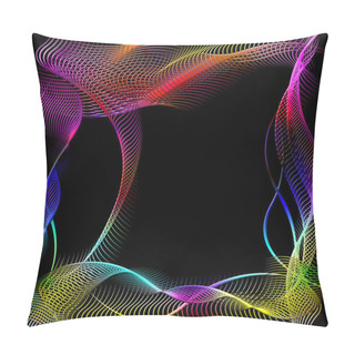 Personality  Abstract Silhouette Frame Of Wavy Patterns Pillow Covers