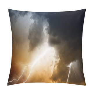 Personality  Stormy Sky With Lightnings Pillow Covers