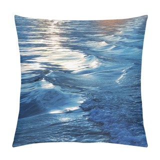 Personality  Blue Sea Water Waves Sunset From Ship Wake Pillow Covers