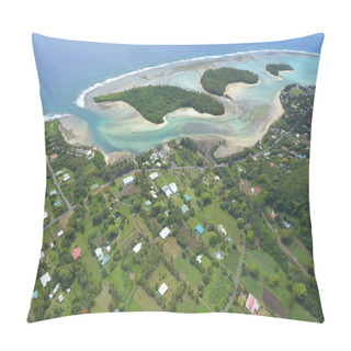 Personality  Aerial Landscape View Of Muri Lagoon In Rarotonga Cook Islands Pillow Covers