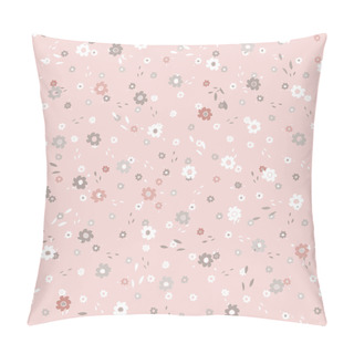 Personality  Flat Cartoon Tiny Wild Flowers  Seamless Vintage  Pattern Isolated Pillow Covers