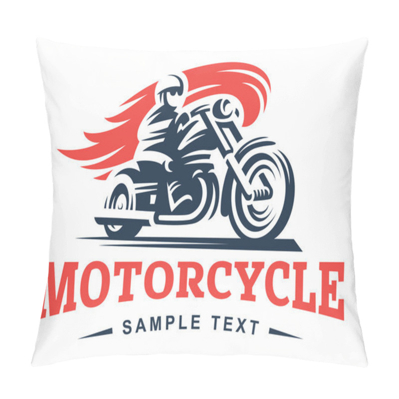 Personality  Biker, Fire, Motorcycle, Emblem And Label Pillow Covers
