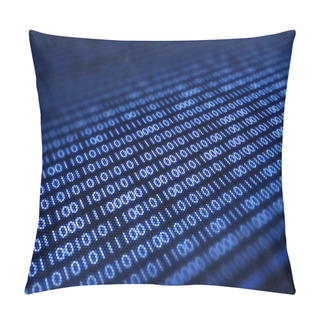 Personality  Binary Code On Pixellated Screen Pillow Covers