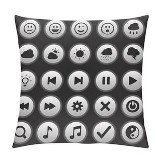 Personality  Media Player Buttons Collection Vector Design Elements Pillow Covers