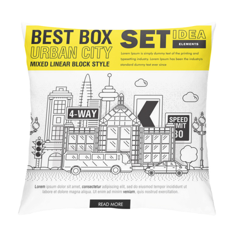 Personality  Modern best box urban city elements set ideas pillow covers