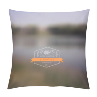 Personality  Vector Forest Landscape With Badge. Simple Nature With Hipster B Pillow Covers