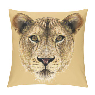 Personality  Portrait Of Lioness Pillow Covers