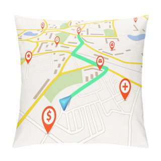Personality  Navigation Map Pillow Covers