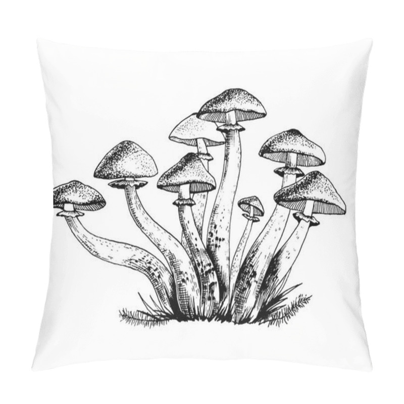 Personality  Vector Illustration Of Honey Agarics Pillow Covers