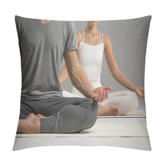 Personality  Couple Sitting In Lotus Position   Pillow Covers