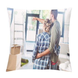 Personality  Couple Embracing In New House Pillow Covers