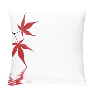 Personality  Red Maple Leaves On White Background Touching The Water Pillow Covers