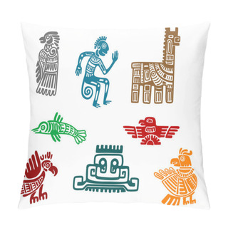 Personality  Aztec And Maya Ancient Drawing Art Pillow Covers