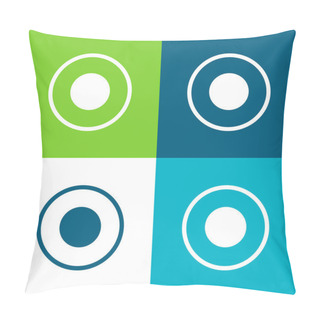 Personality  Atom Circular Symbol Of Circles Flat Four Color Minimal Icon Set Pillow Covers