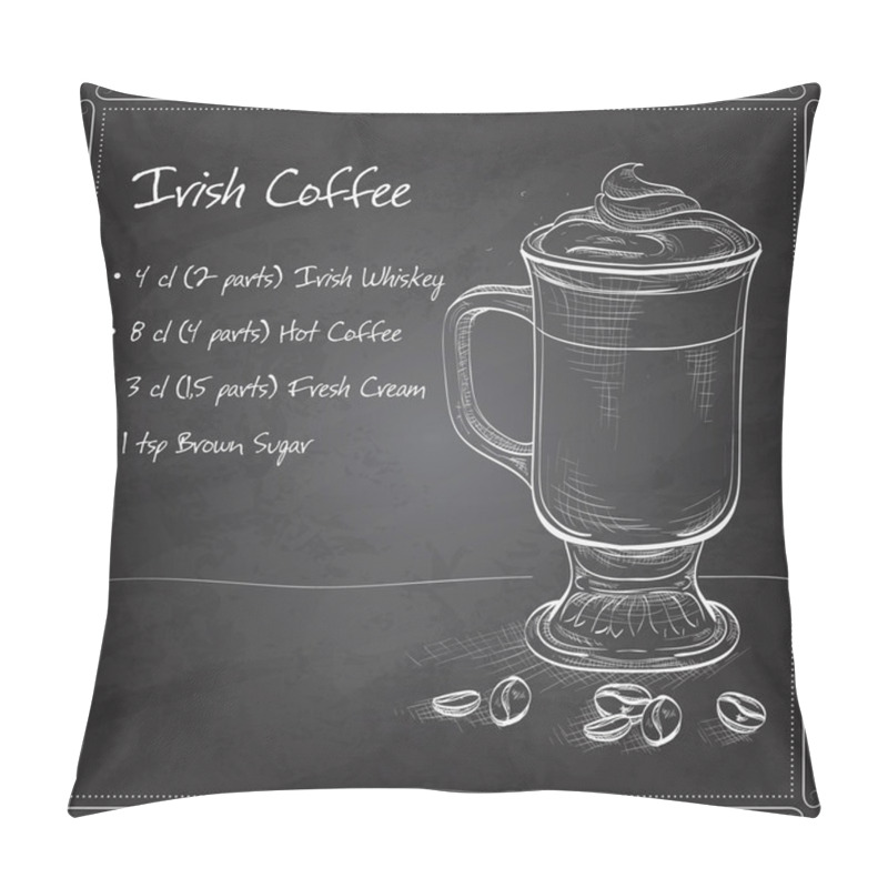 Personality  Irish Cream Coffee On Black Board Pillow Covers