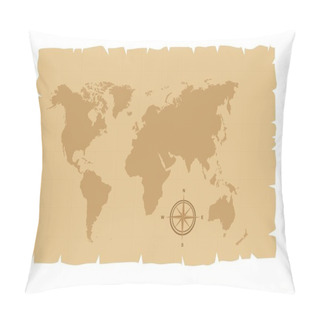 Personality  Old Map Vector Pillow Covers
