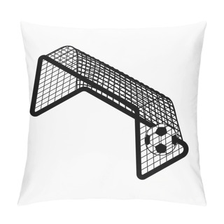 Personality  Soccer Goal  With Ball Icon, Isometric 3d Style Pillow Covers