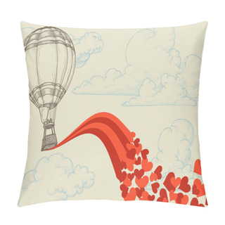 Personality  Hot Air Balloon Flying Hearts Romantic Concept Pillow Covers