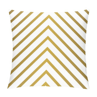 Personality  Seamless Stripes Chevron Wallpaper Background Set In Gold And White. Classic Fashion Vector Backdrop. Pillow Covers