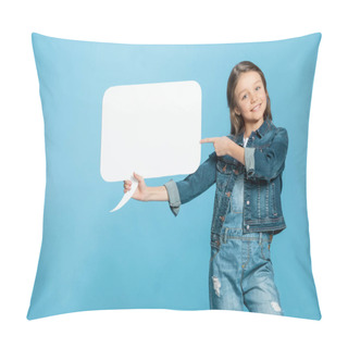 Personality  Little Girl With Speech Bubble  Pillow Covers