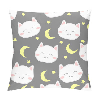 Personality  Cute Cat Seamless Pattern Pillow Covers