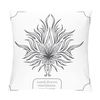Personality  Marijuana And Abstract Pattern Black Pillow Covers