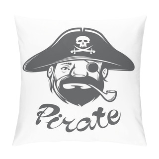 Personality  Pirate Head With Pirate Hat And Pipe Pillow Covers